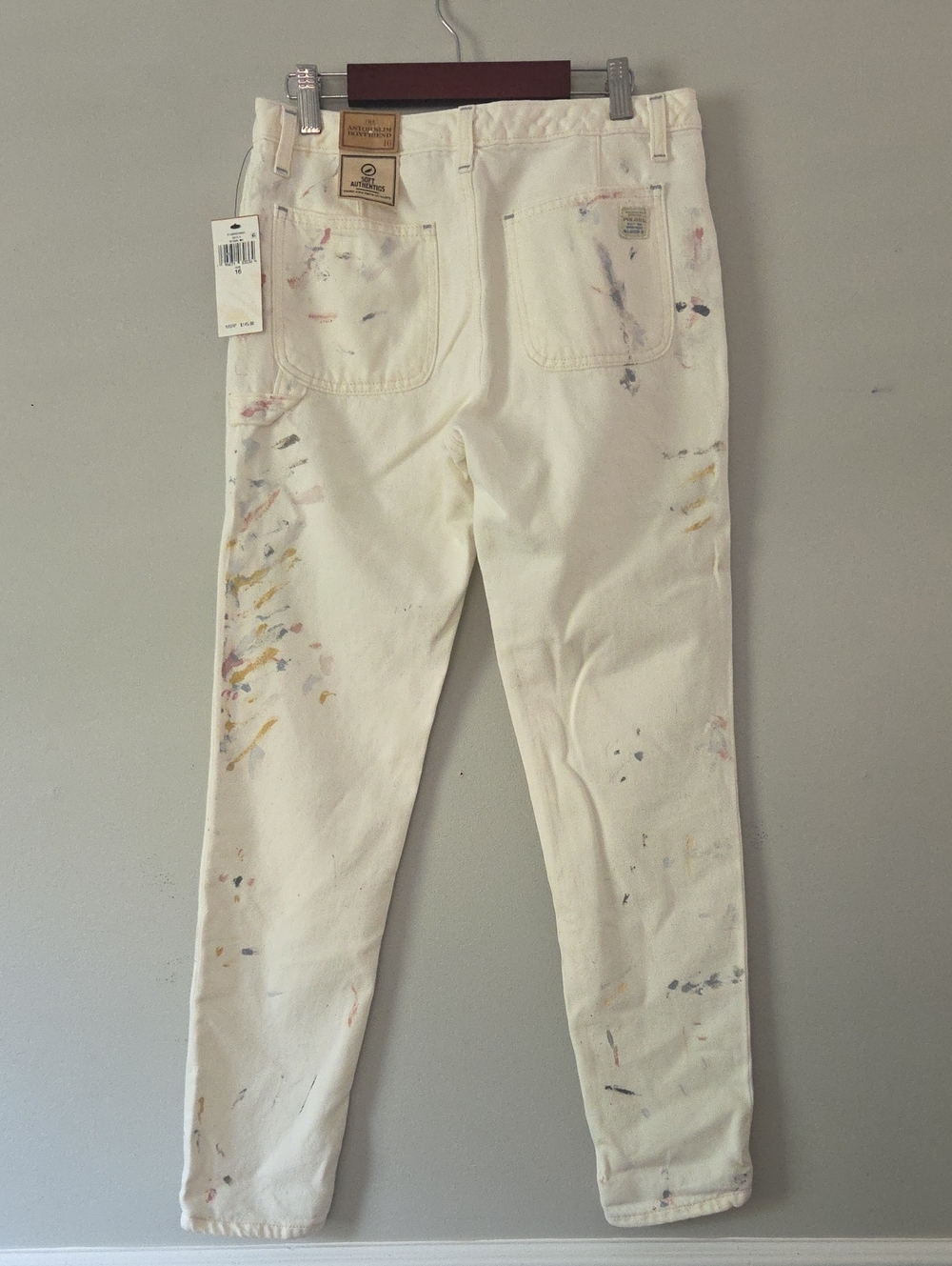 NWT Polo RL White Paint Splatter Slim Boyfriend Jeans (16) - Picture 5 of 8